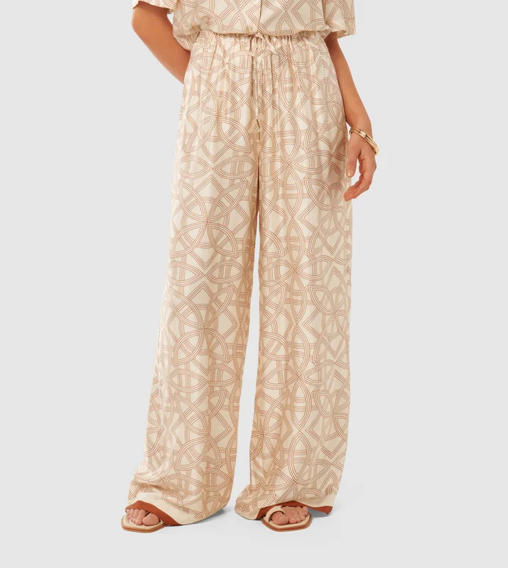 forever new  SERENA Printed Satin Pants for Women | Best Price UAE